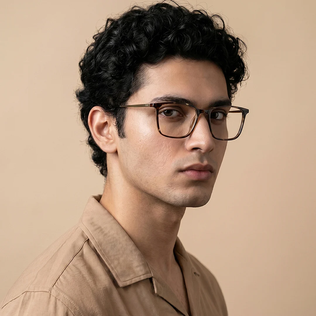 Tortoise Gold Black full rim square air pop Eyeglasses. - Image 2