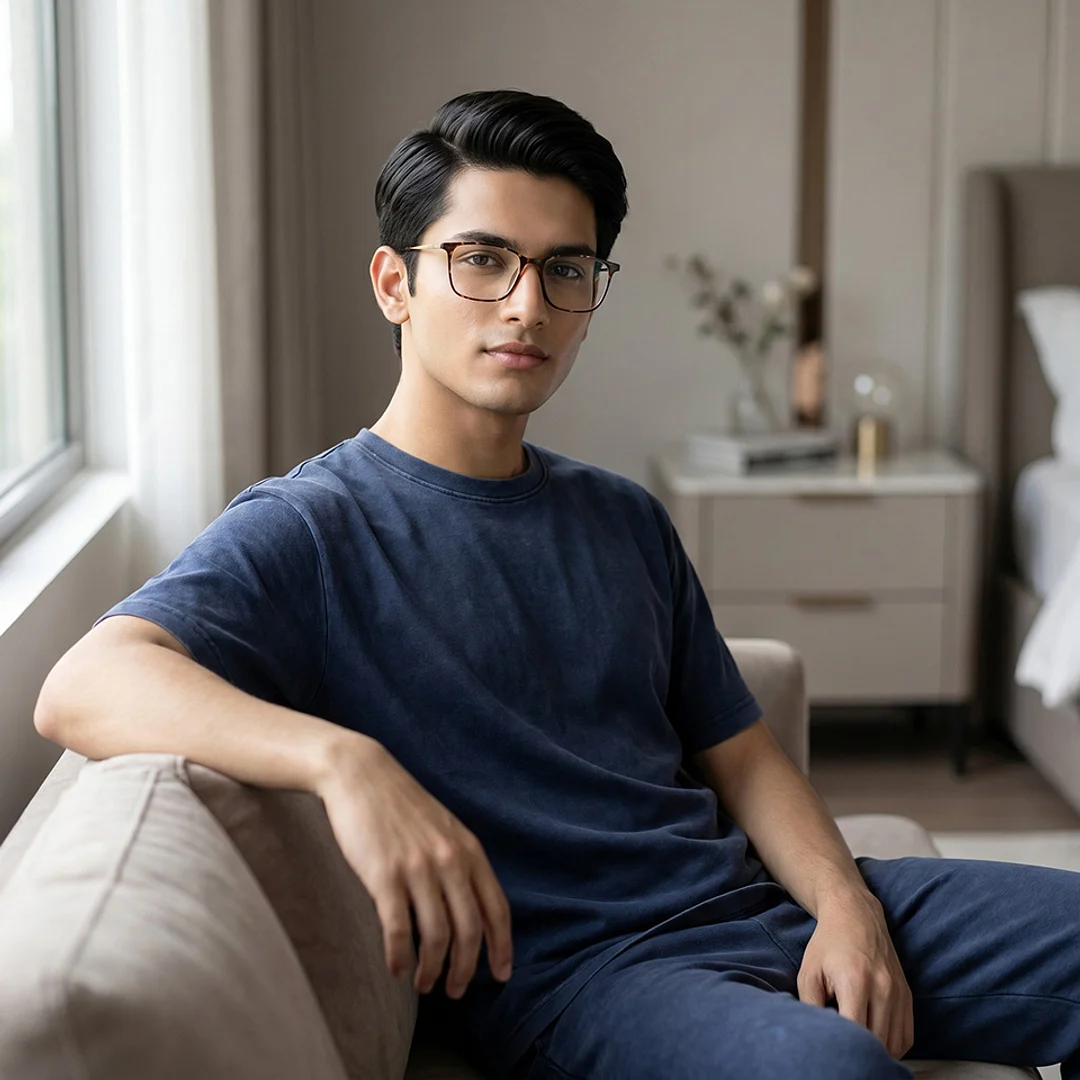 Tortoise Gold Black full rim square air pop Eyeglasses. - Image 3