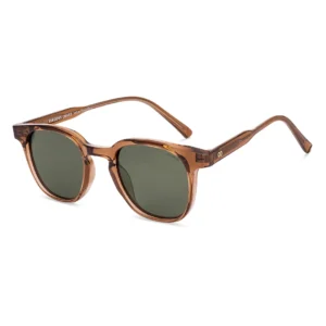 Green brown full rim square vintage chase non-metal VCS16750,polarized brownish.