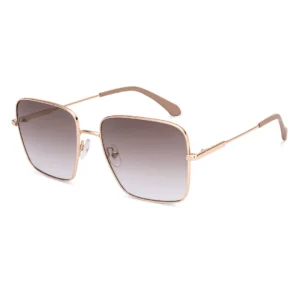 Brown Gradient Gold full rim square Vintage Chase Sunglasses.