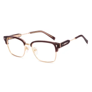 Brown full rim Clubmaster John Jacobs Celestia Eyeglasses.